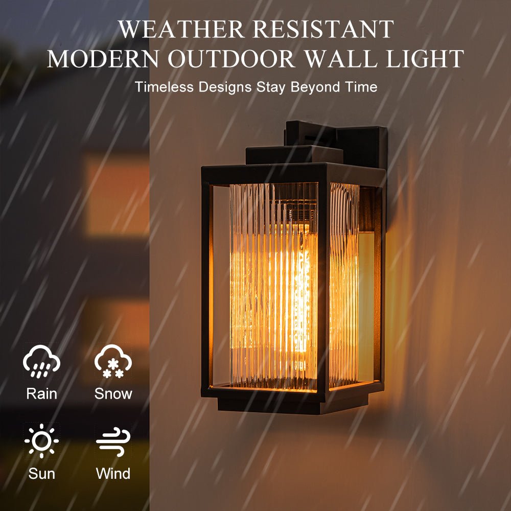 Vireon Outdoor Modern Glass Wall Lantern