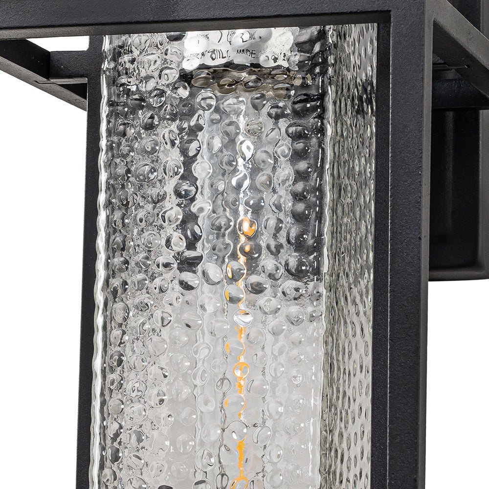 Waegnun Waterproof Square Cage Outdoor Black Metal Wall Sconce