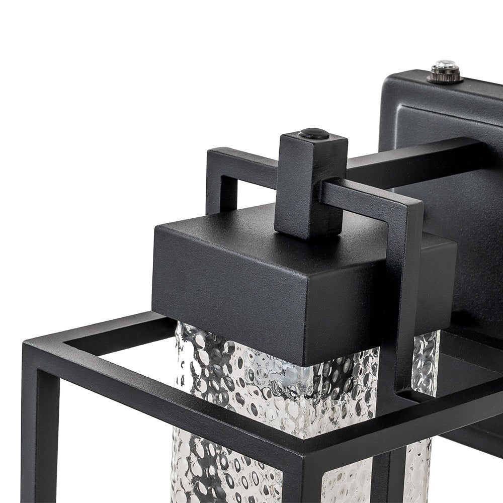 Waegnun Waterproof Square Cage Outdoor Black Metal Wall Sconce