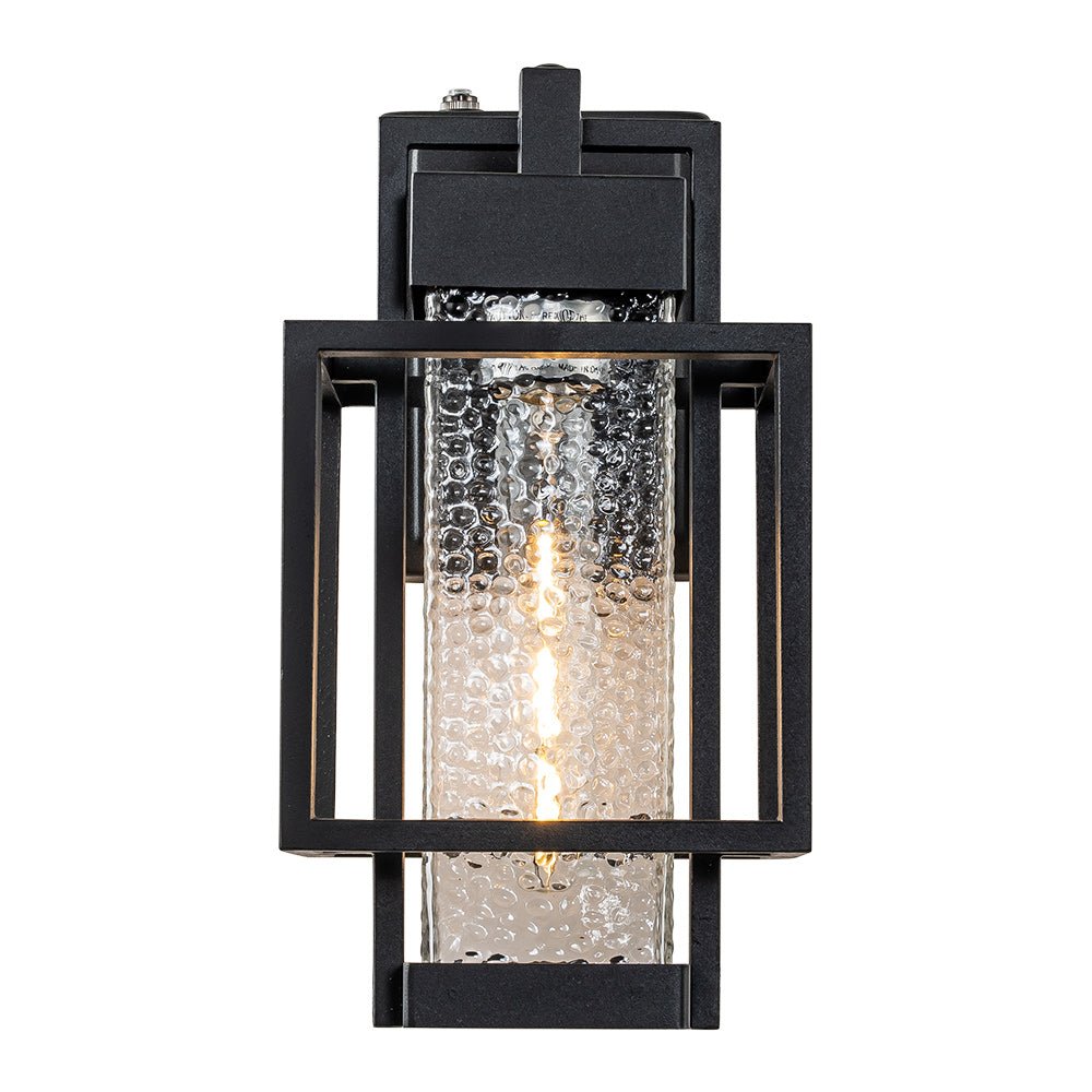 Waegnun Waterproof Square Cage Outdoor Black Metal Wall Sconce