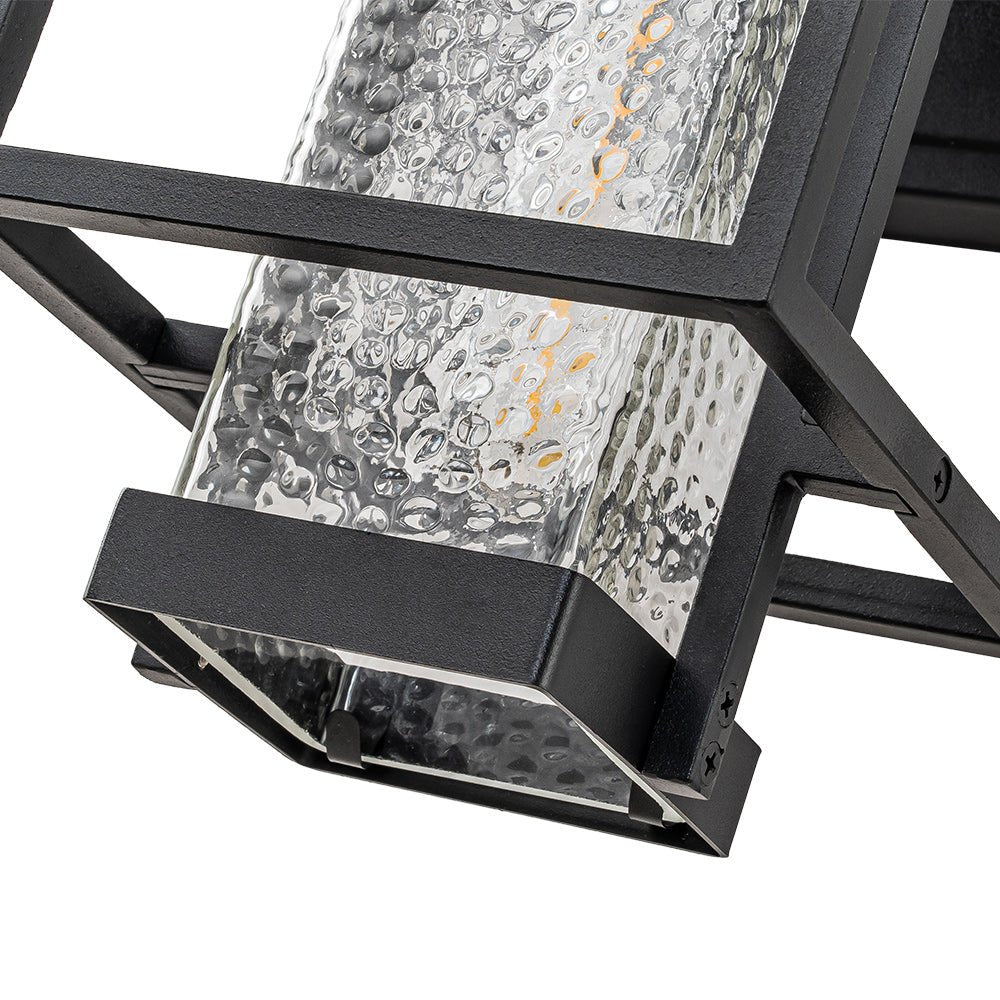 Waegnun Waterproof Square Cage Outdoor Black Metal Wall Sconce