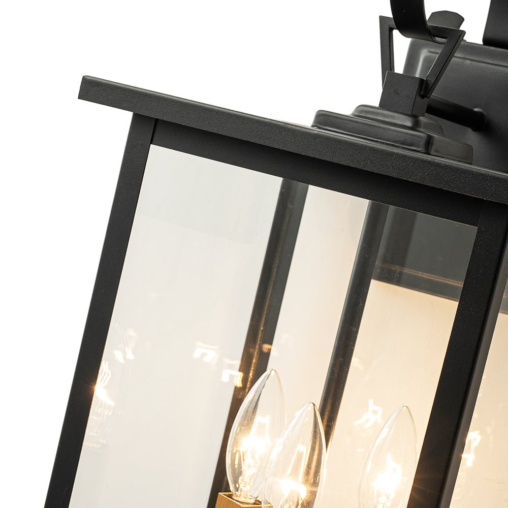 Waegnuva Farmhouse Square Lantern Outdoor Metal Wall Sconce