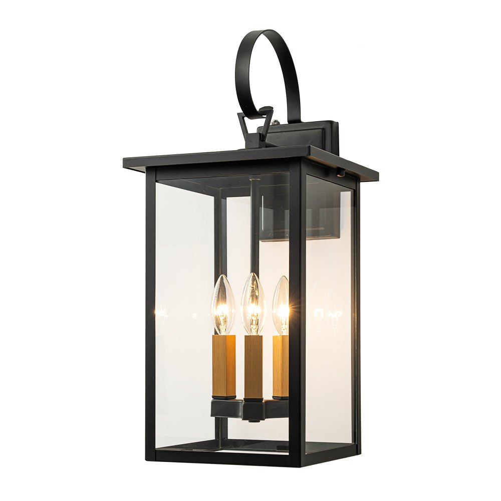 Waegnuva Farmhouse Square Lantern Outdoor Metal Wall Sconce