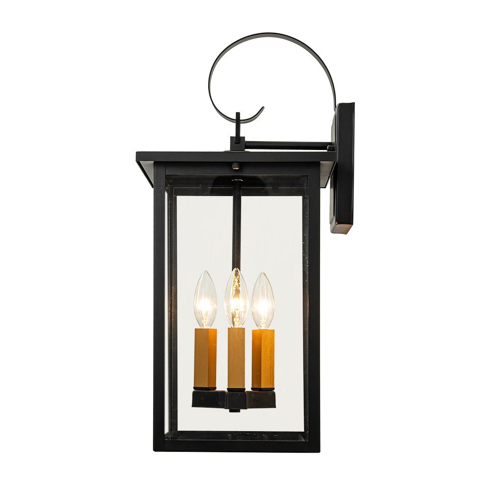 Waegnuva Farmhouse Square Lantern Outdoor Metal Wall Sconce