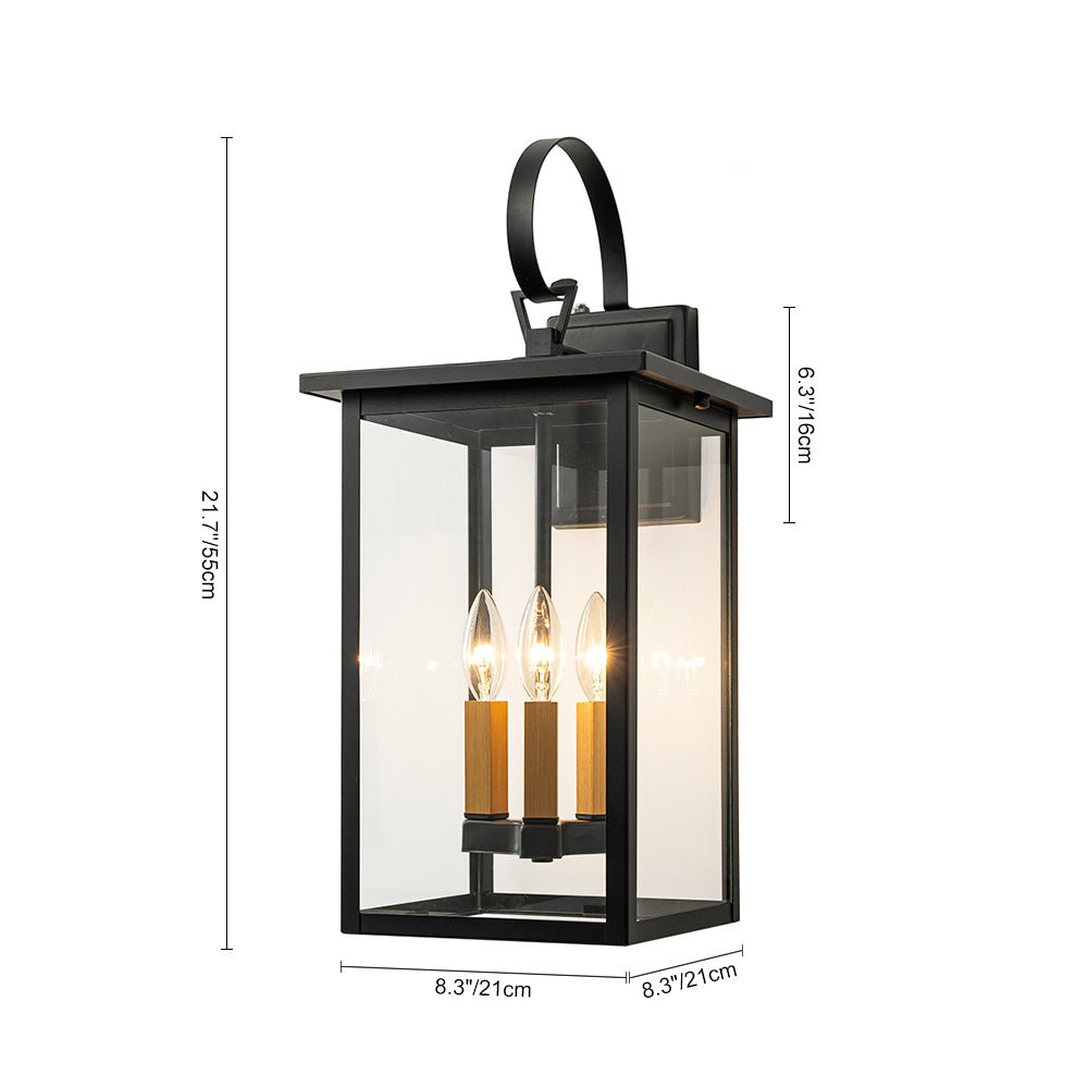 Waegnuva Farmhouse Square Lantern Outdoor Metal Wall Sconce