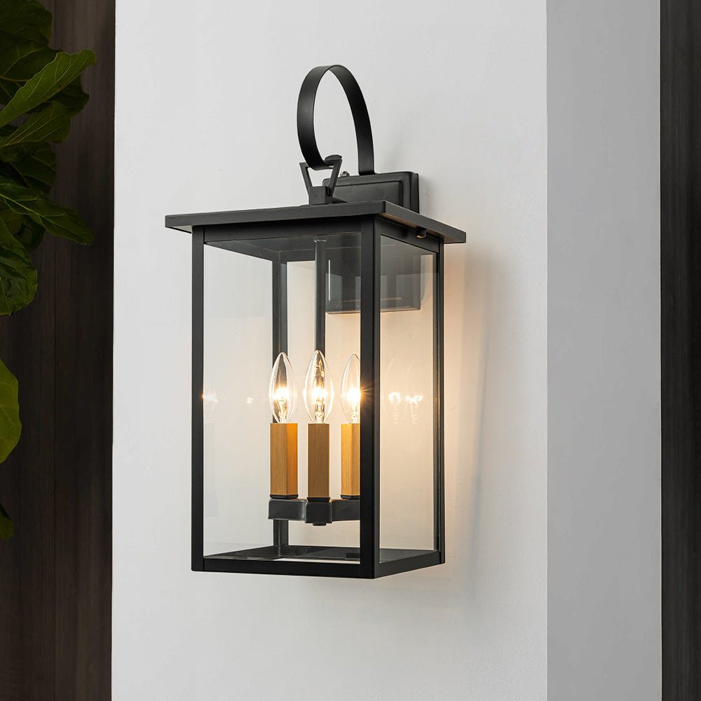 Waegnuva Farmhouse Square Lantern Outdoor Metal Wall Sconce