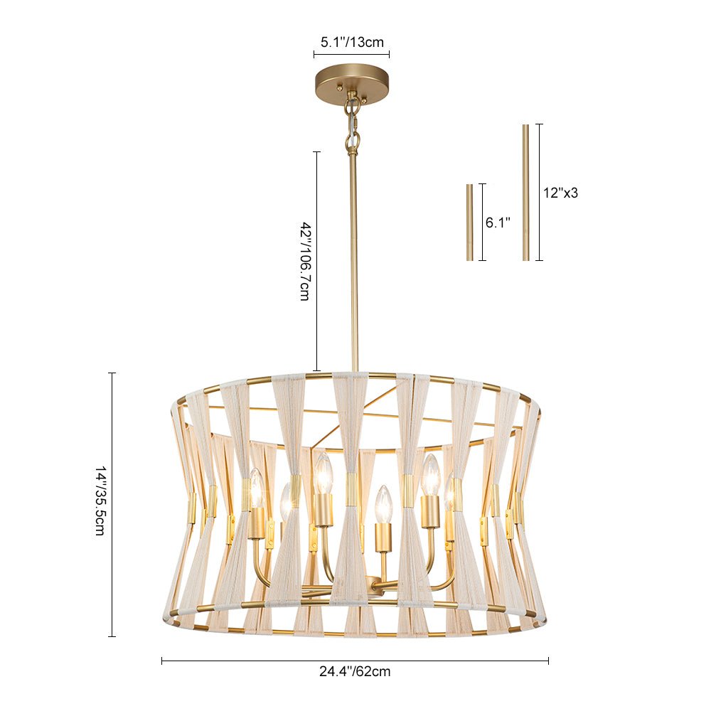 Ildvord Woven Brass Open Metal Pendant Light