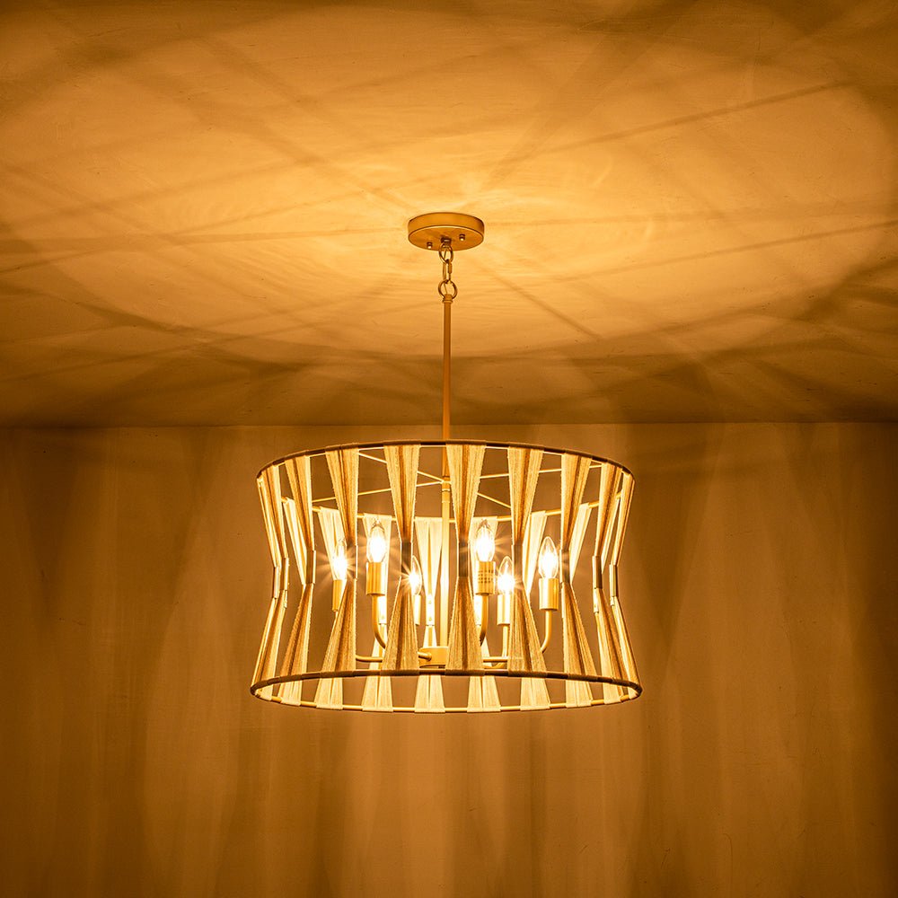 Ildvord Woven Brass Open Metal Pendant Light