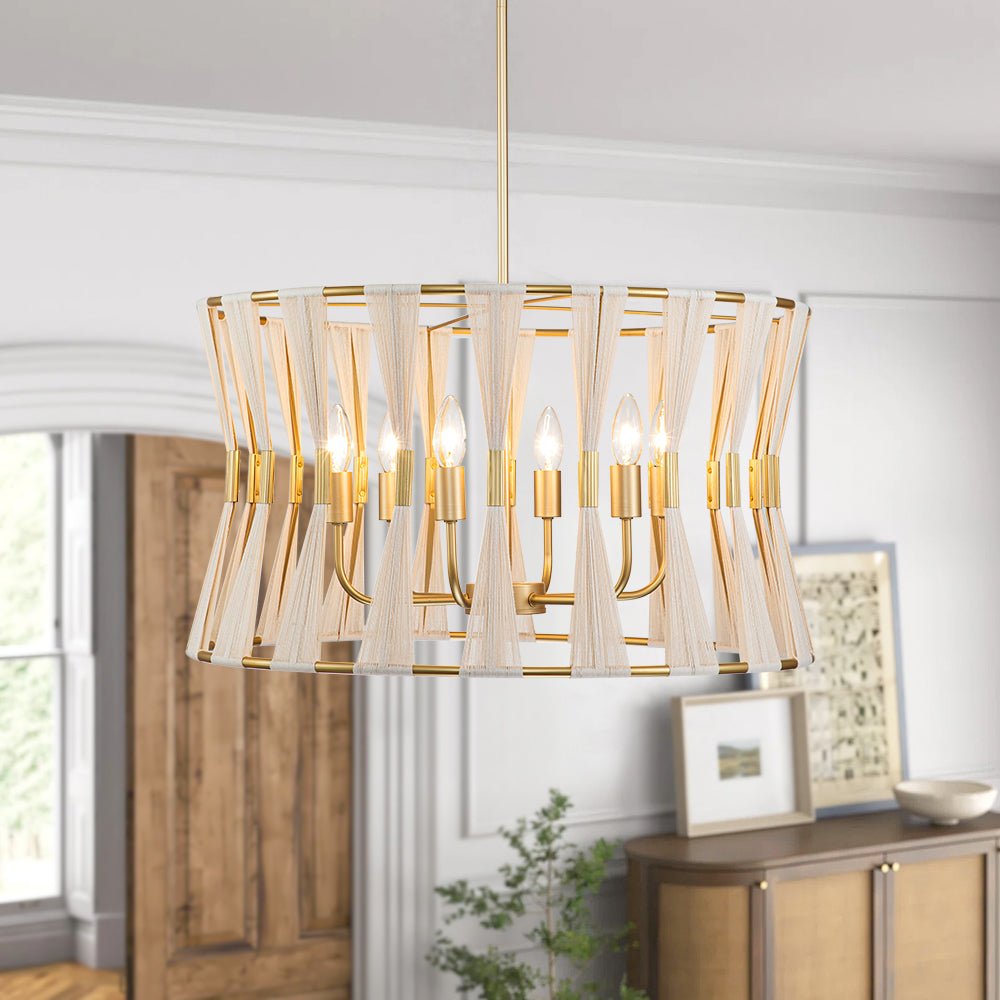 Ildvord Woven Brass Open Metal Pendant Light
