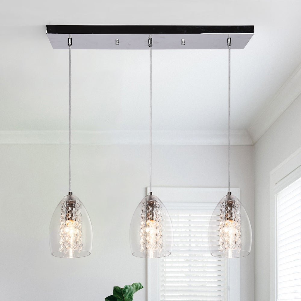 Gloruva Modern Bell Glass Pendant Light
