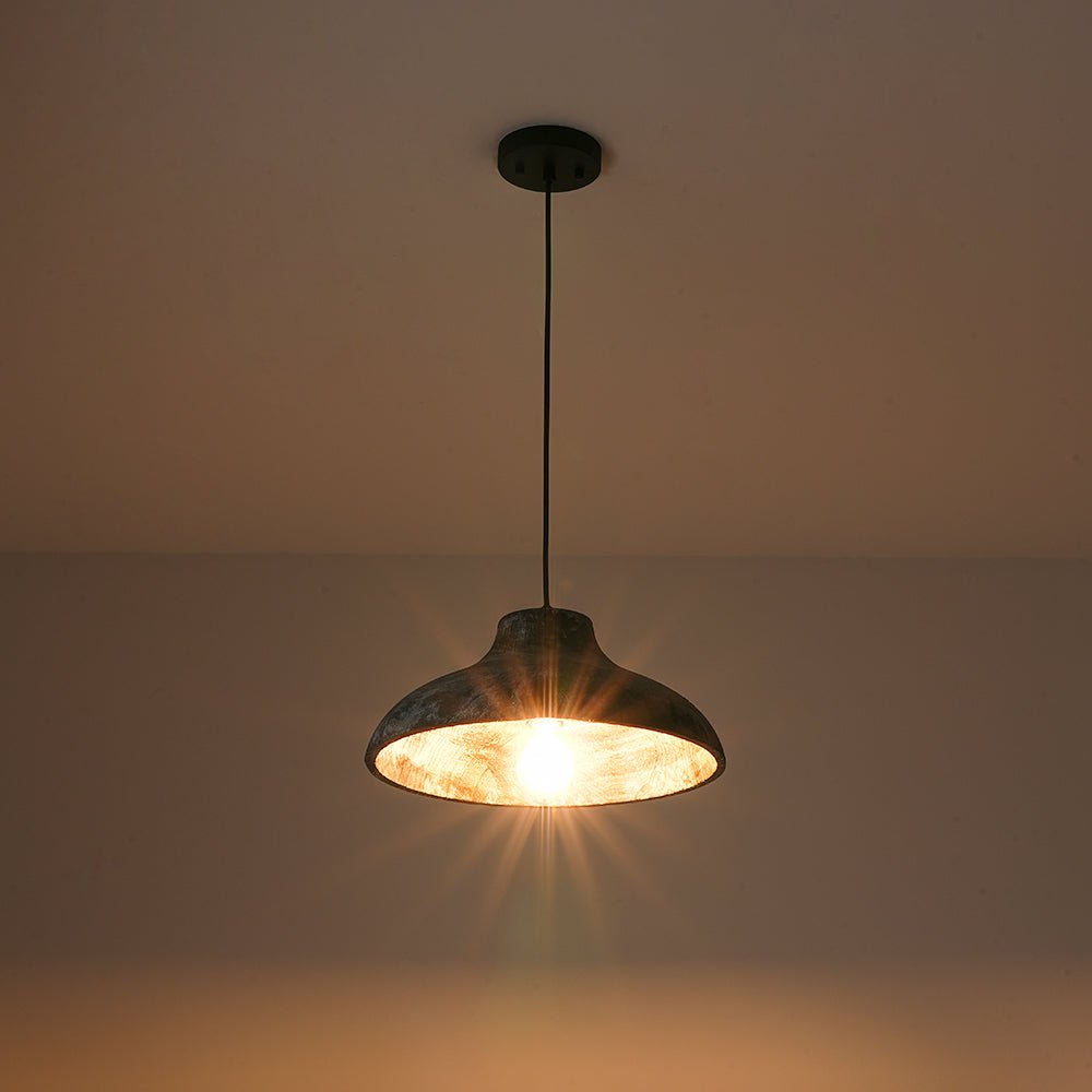 Xenuvyr Limed Style Dome Distressed Single Metal Pendant Light