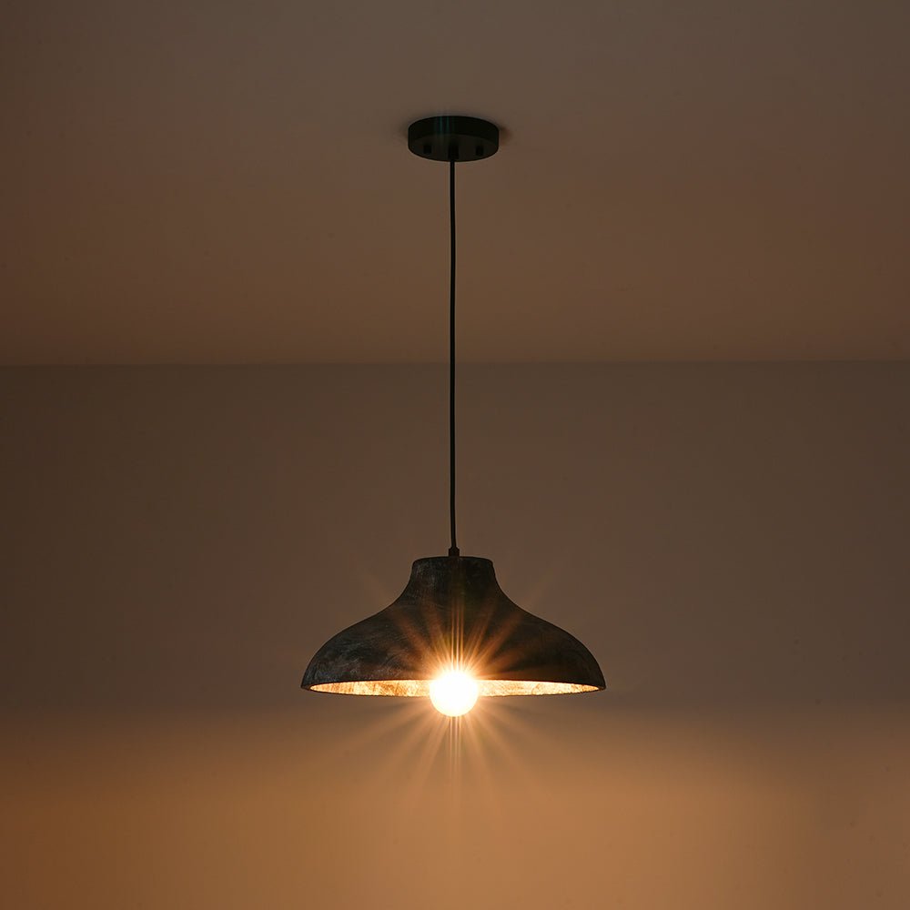 Xenuvyr Limed Style Dome Distressed Single Metal Pendant Light