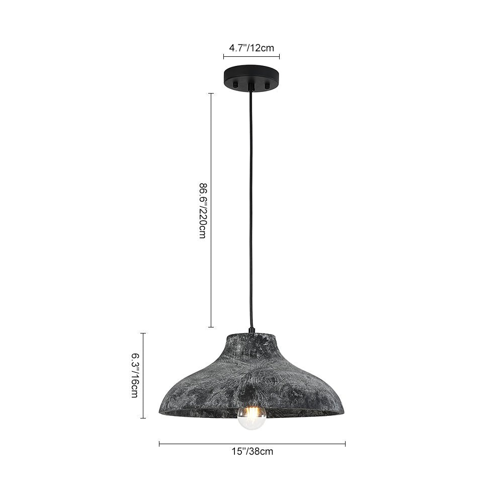 Xenuvyr Limed Style Dome Distressed Single Metal Pendant Light