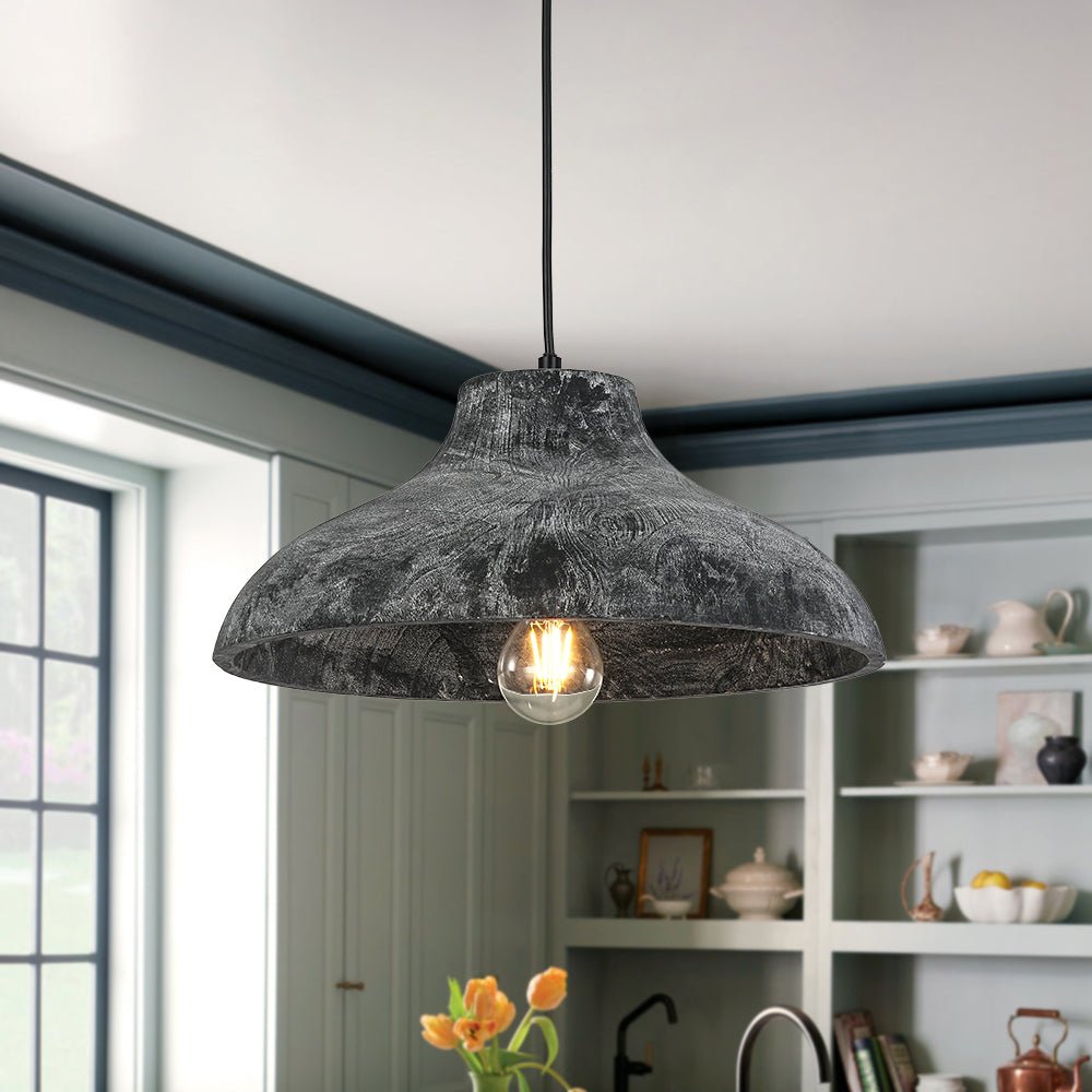 Xenuvyr Limed Style Dome Distressed Single Metal Pendant Light