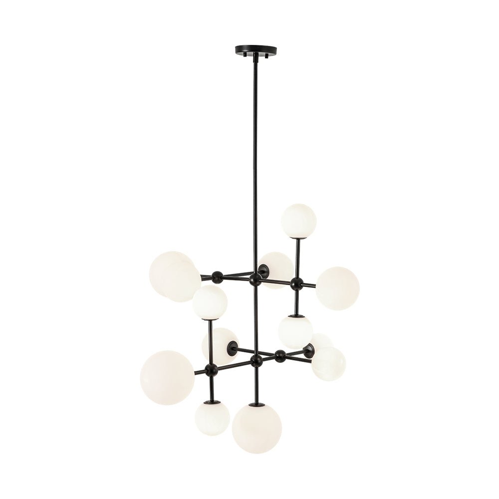 Zoruvyt Luminous Globe Geometric Bubble Opal Glass Chandelier - Lamp Copper