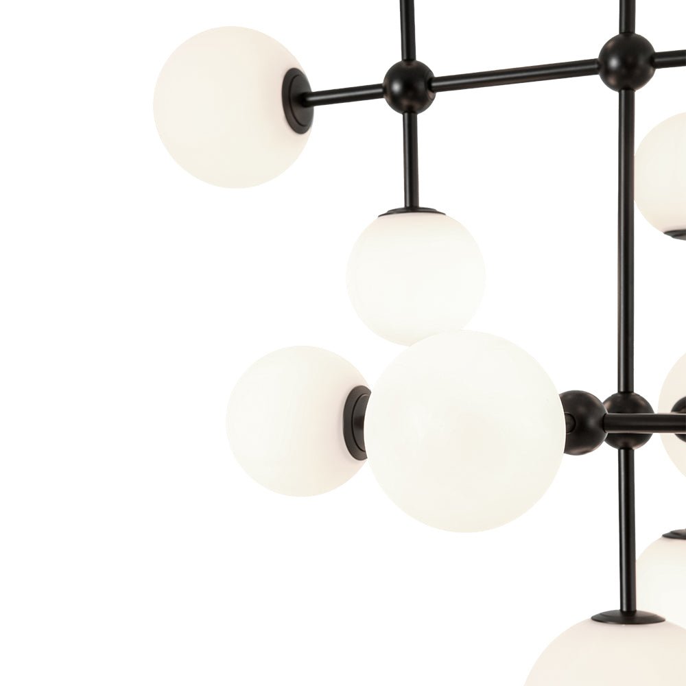 Zoruvyt Luminous Globe Geometric Bubble Opal Glass Chandelier - Lamp Copper