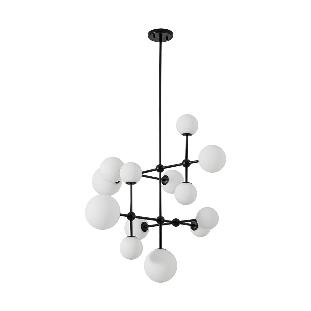 Zoruvyt Luminous Globe Geometric Bubble Opal Glass Chandelier - Lamp Copper