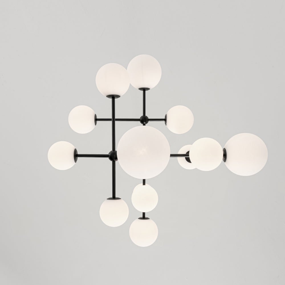 Zoruvyt Luminous Globe Geometric Bubble Opal Glass Chandelier - Lamp Copper