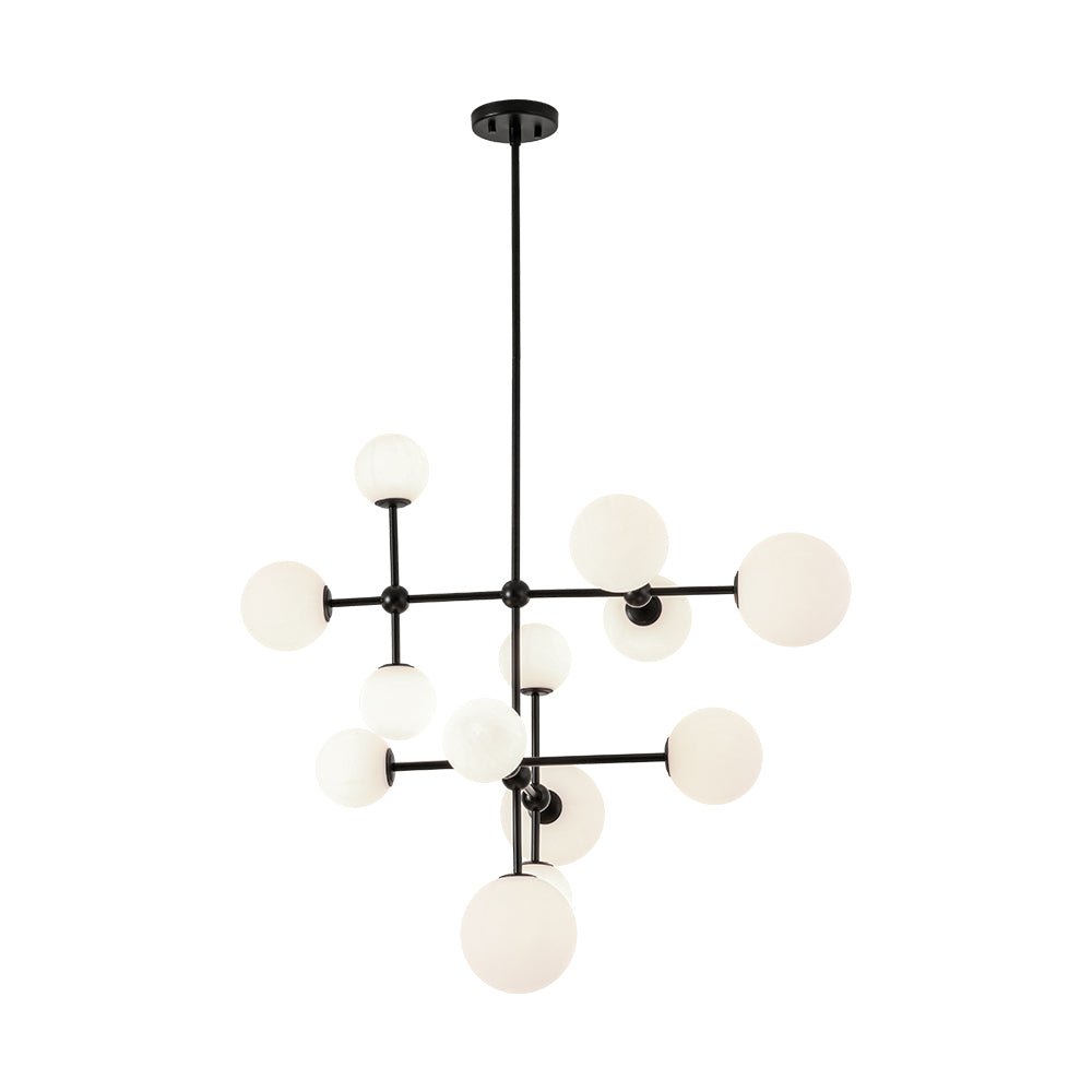 Zoruvyt Luminous Globe Geometric Bubble Opal Glass Chandelier - Lamp Copper