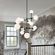 Zoruvyt Luminous Globe Geometric Bubble Opal Glass Chandelier - Lamp Copper