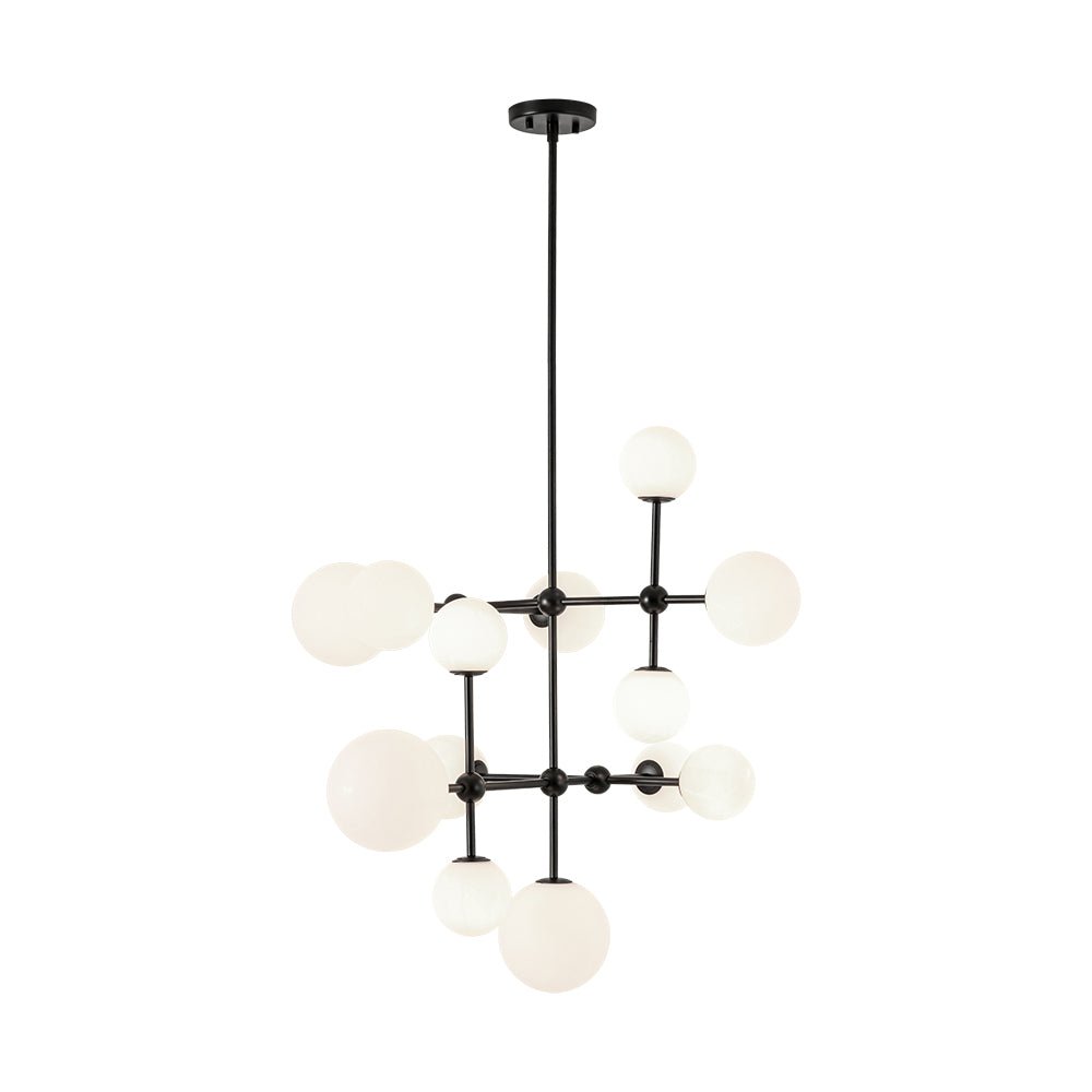 Zoruvyt Luminous Globe Geometric Bubble Opal Glass Chandelier - Lamp Copper