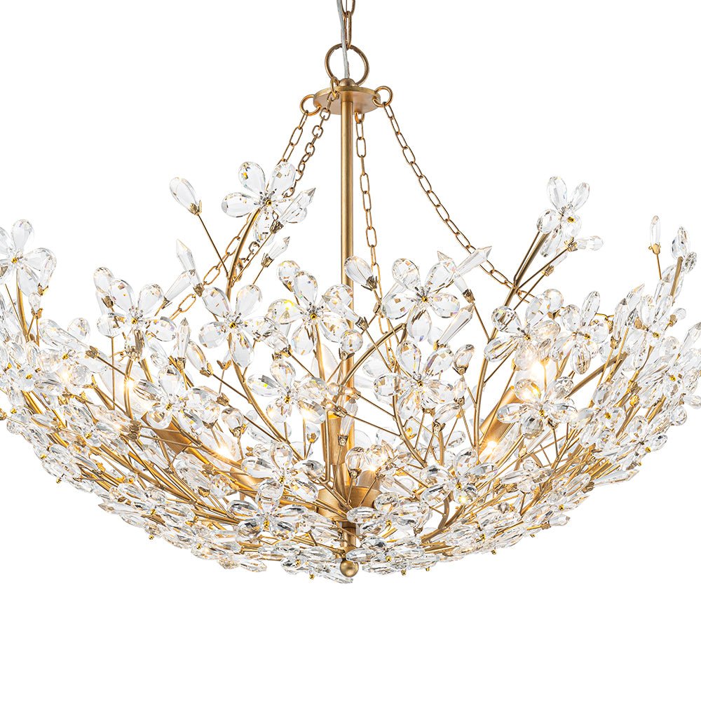 Astron Luxe Floral Crystal Chandelier - Lamp Copper