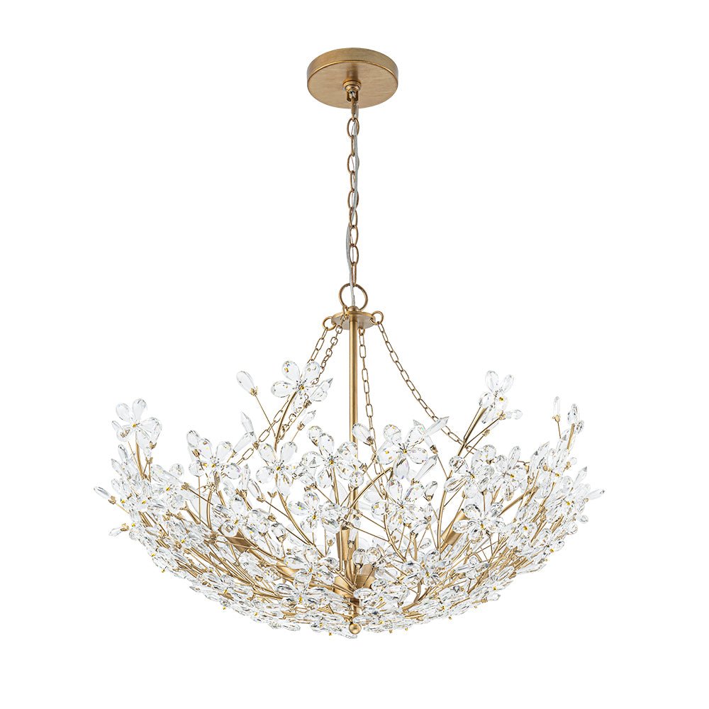 Astron Luxe Floral Crystal Chandelier - Lamp Copper