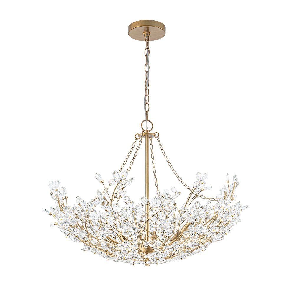 Astron Luxe Floral Crystal Chandelier - Lamp Copper