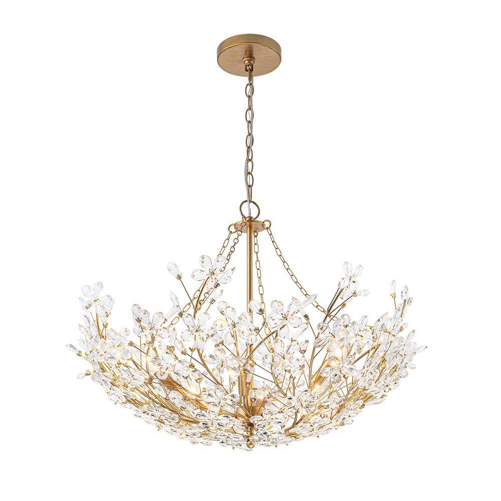 Astron Luxe Floral Crystal Chandelier - Lamp Copper