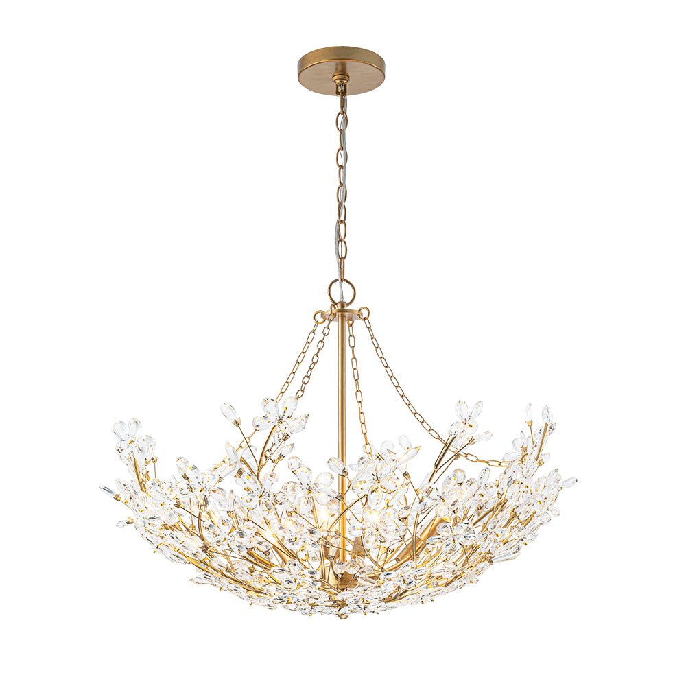 Astron Luxe Floral Crystal Chandelier - Lamp Copper