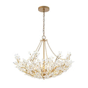 Astron Luxe Floral Crystal Chandelier - Lamp Copper