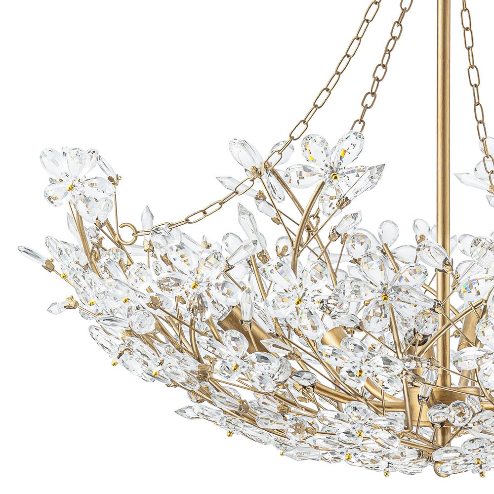 Astron Luxe Floral Crystal Chandelier - Lamp Copper