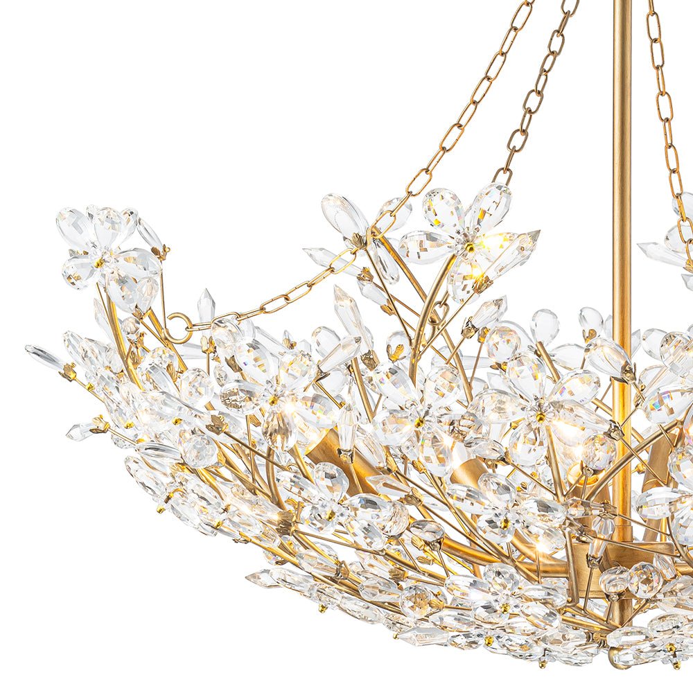 Astron Luxe Floral Crystal Chandelier - Lamp Copper