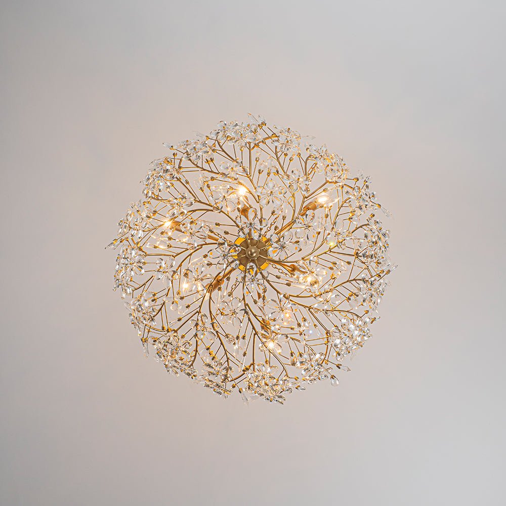 Astron Luxe Floral Crystal Chandelier - Lamp Copper