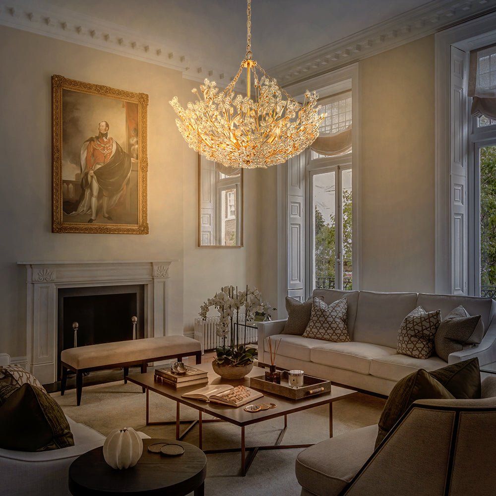 Astron Luxe Floral Crystal Chandelier - Lamp Copper