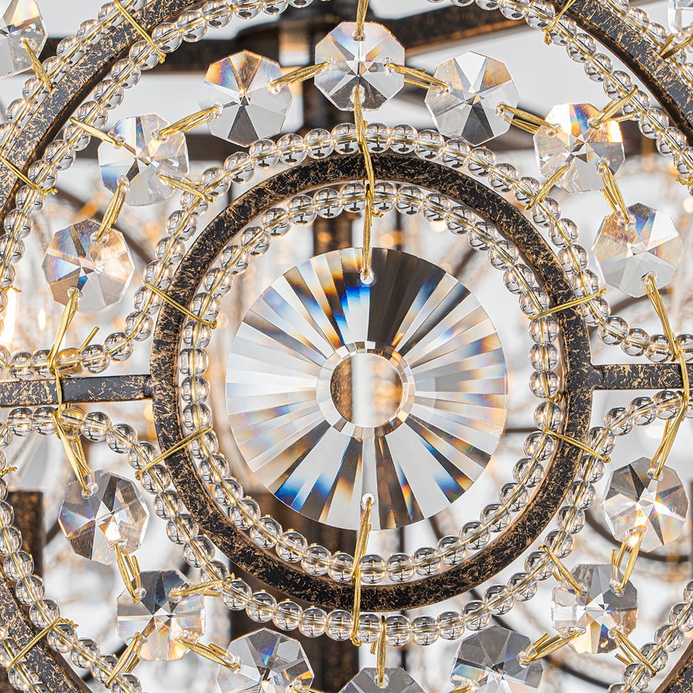 Ulfuli Luxe Moroccan Traditional Crystal Semi Flush Mount Ceiling Light