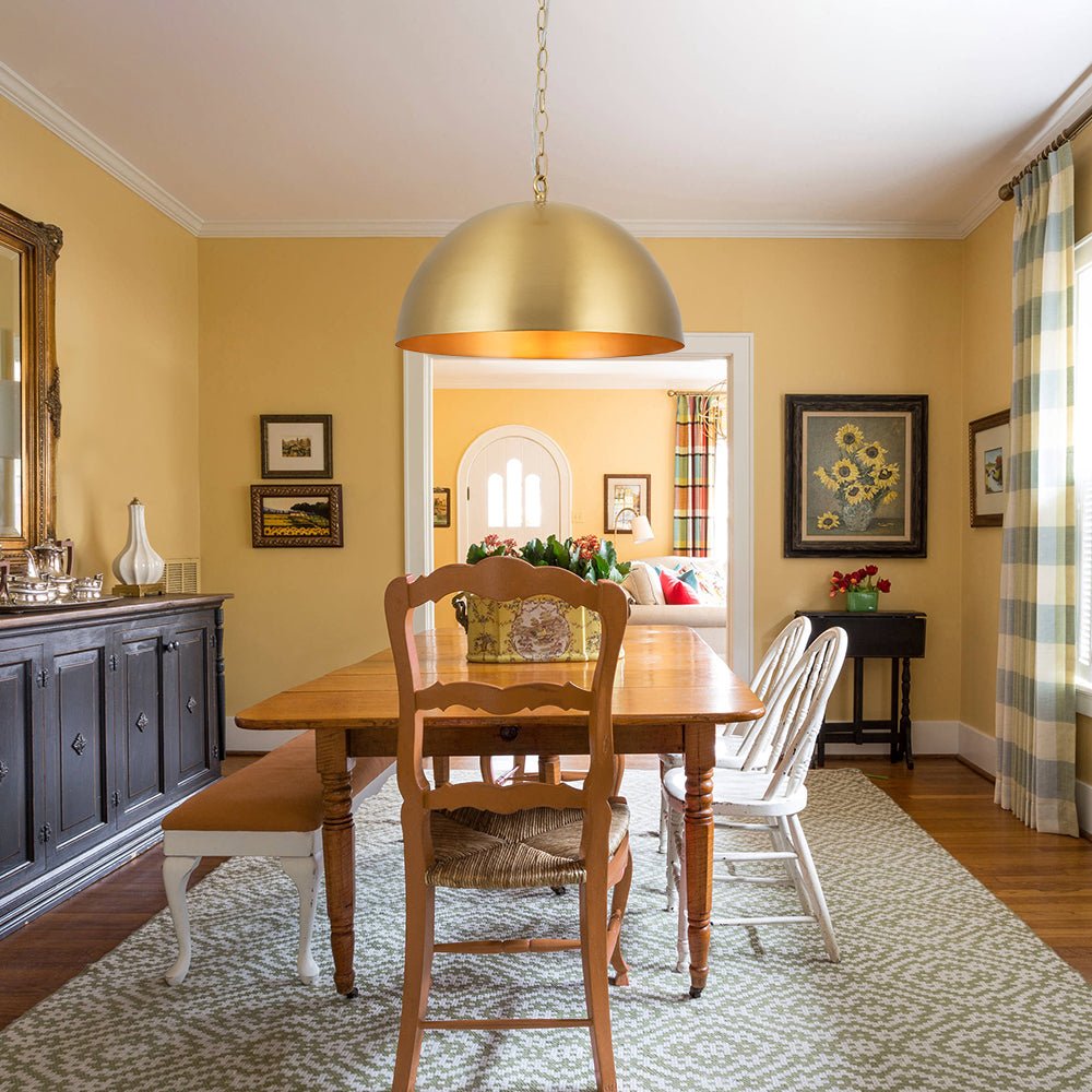 Tinduvum Luxe Oversized Brushed Brass Metal Pendant Light