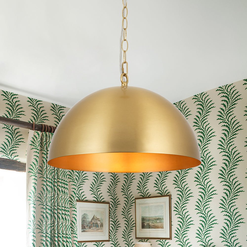 Tinduvum Luxe Oversized Brushed Brass Metal Pendant Light