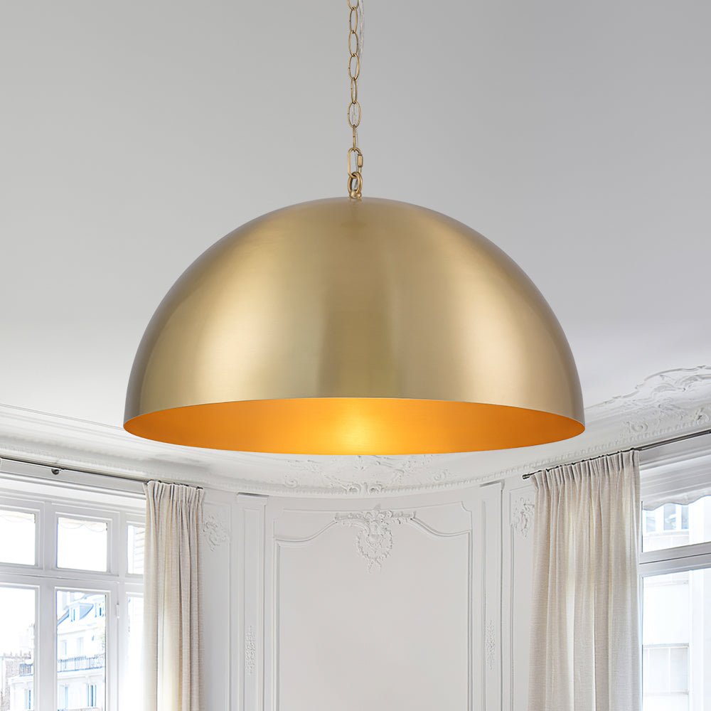 Tinduvum Luxe Oversized Brushed Brass Metal Pendant Light