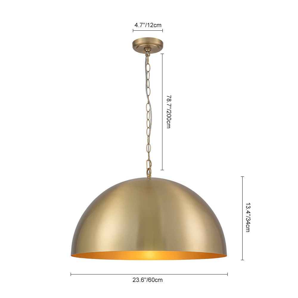 Tinduvum Luxe Oversized Brushed Brass Metal Pendant Light