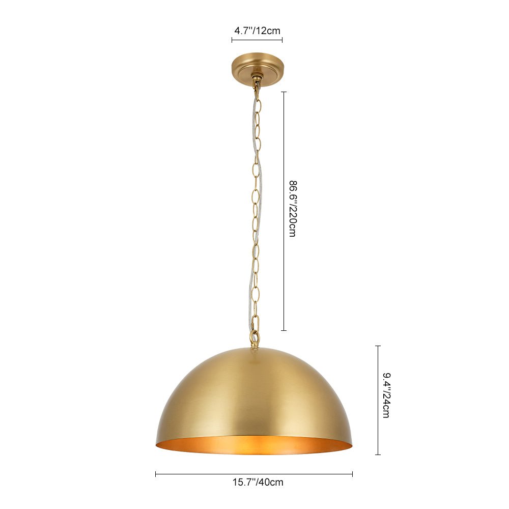 Tinduvum Luxe Oversized Brushed Brass Metal Pendant Light