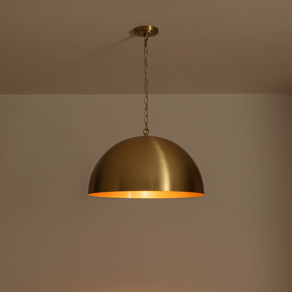 Tinduvum Luxe Oversized Brushed Brass Metal Pendant Light