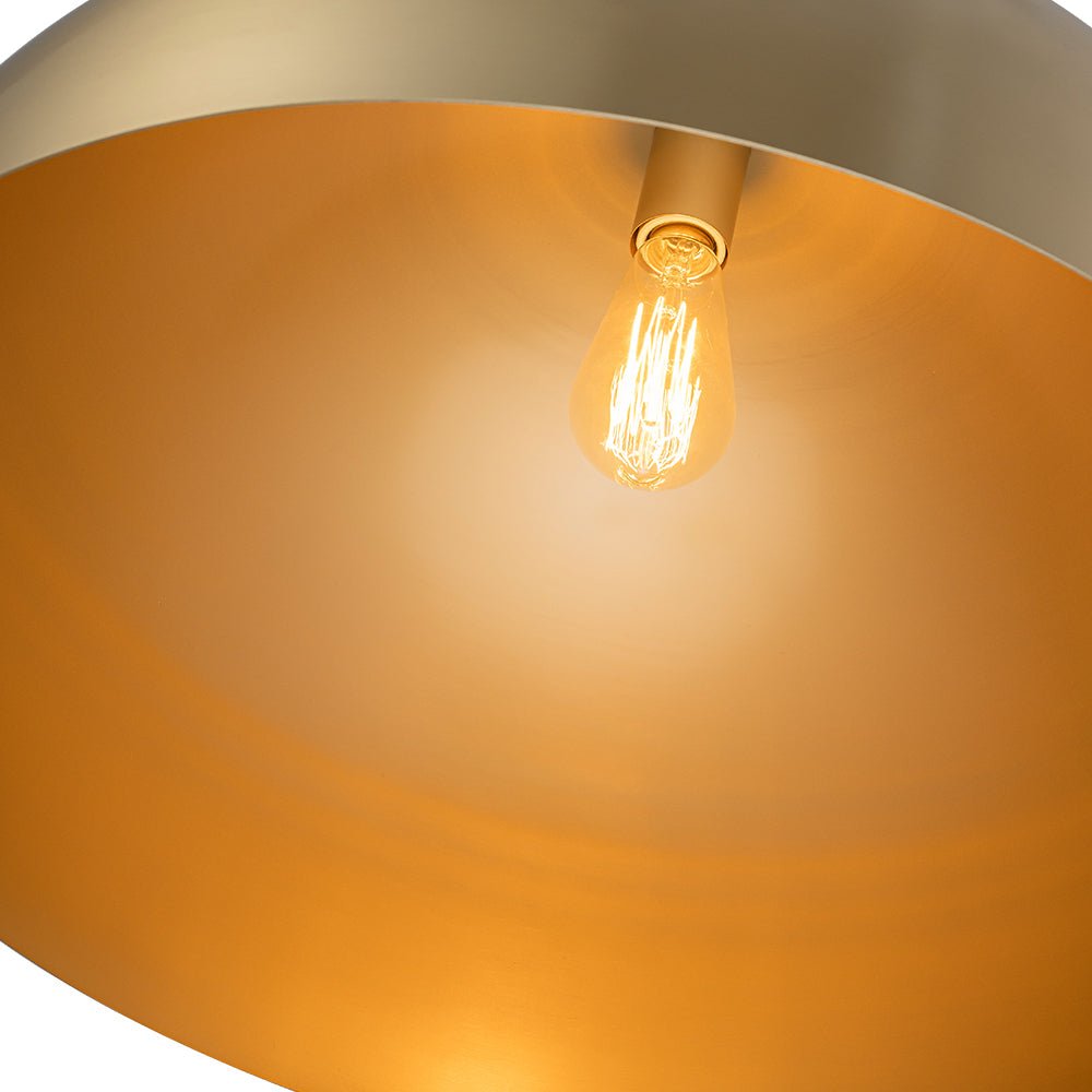 Tinduvum Luxe Oversized Brushed Brass Metal Pendant Light