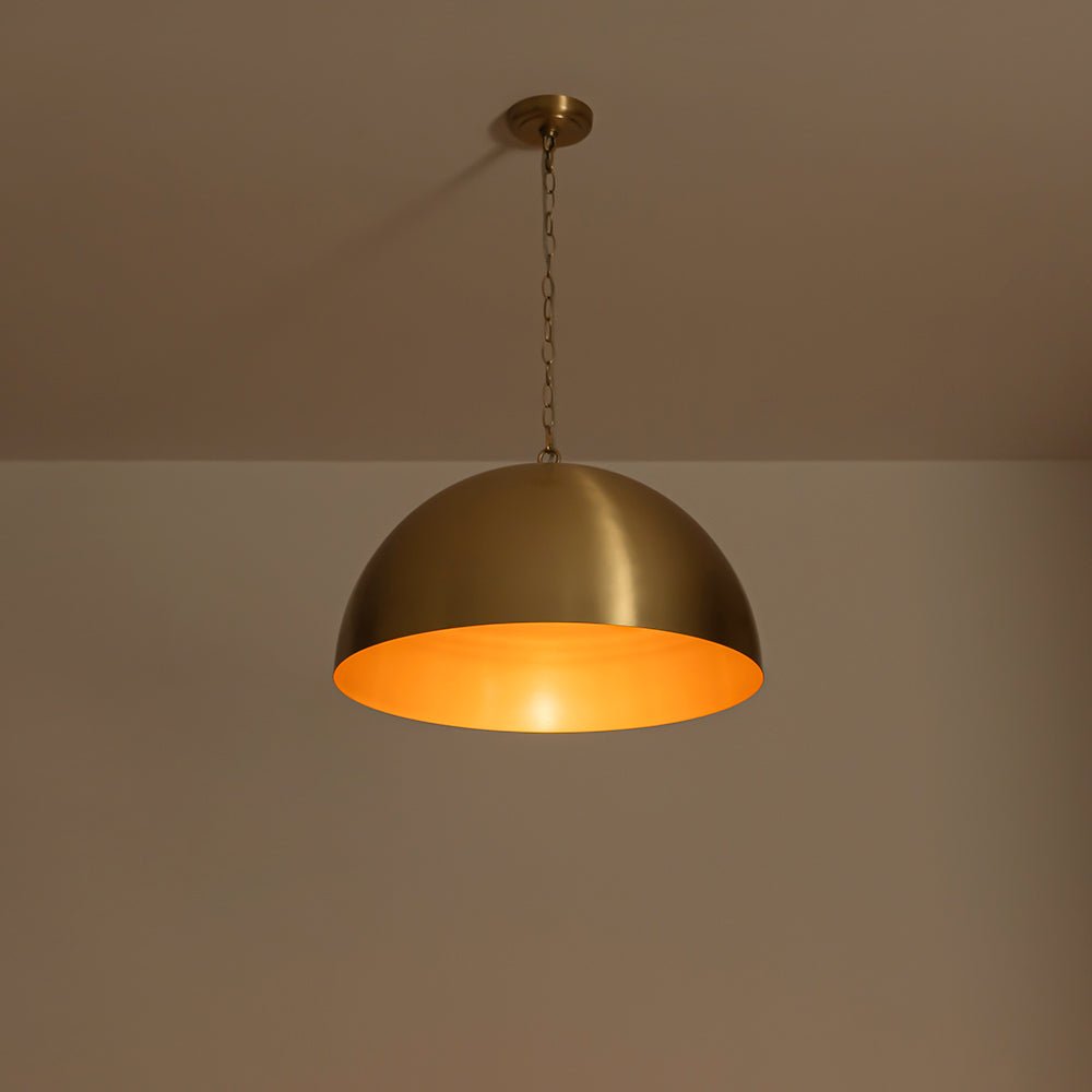 Tinduvum Luxe Oversized Brushed Brass Metal Pendant Light