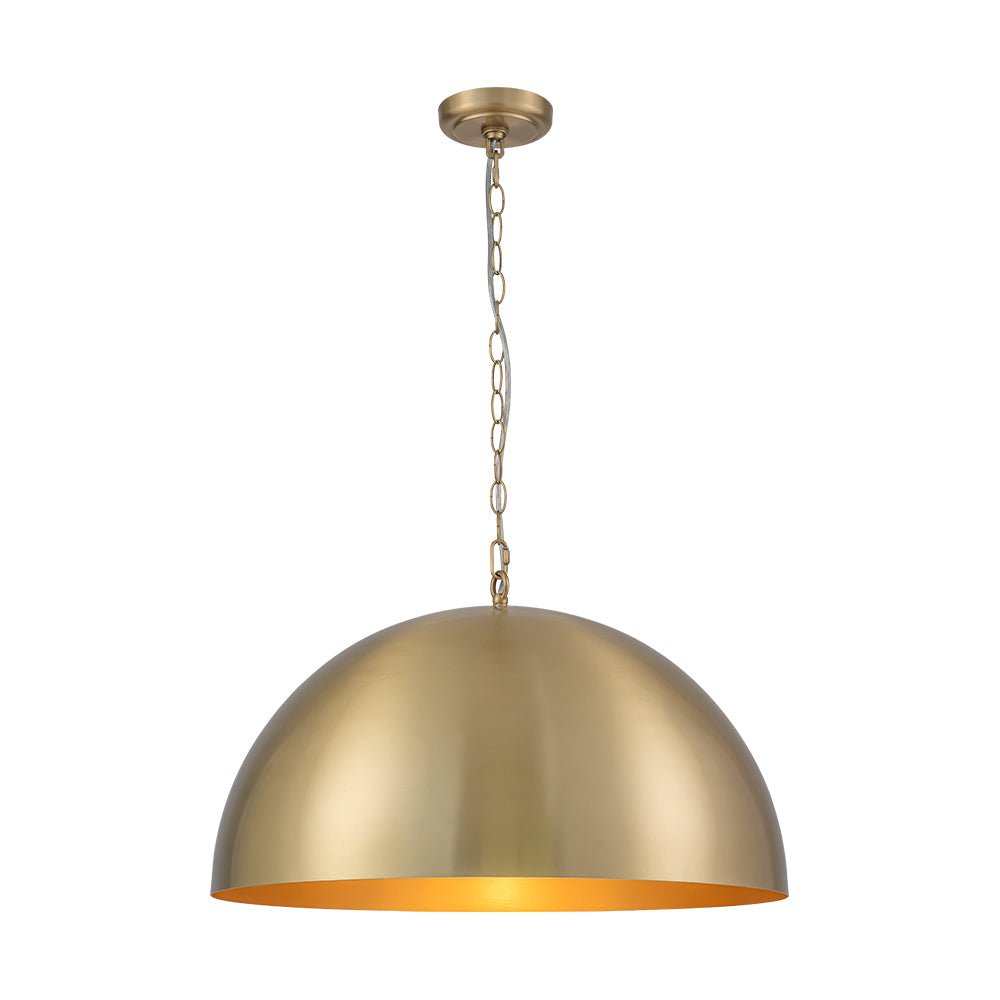 Tinduvum Luxe Oversized Brushed Brass Metal Pendant Light