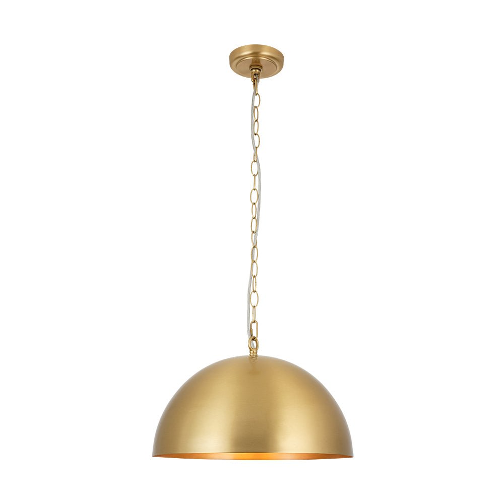 Tinduvum Luxe Oversized Brushed Brass Metal Pendant Light
