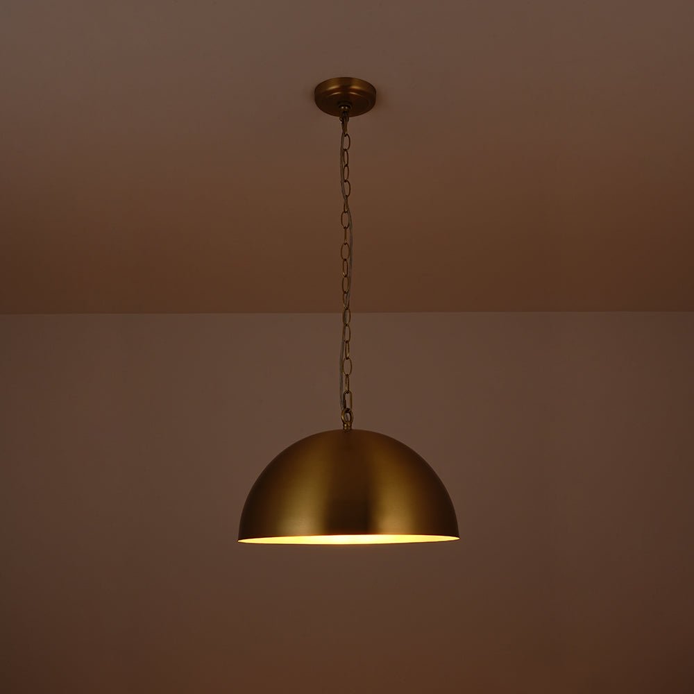 Tinduvum Luxe Oversized Brushed Brass Metal Pendant Light