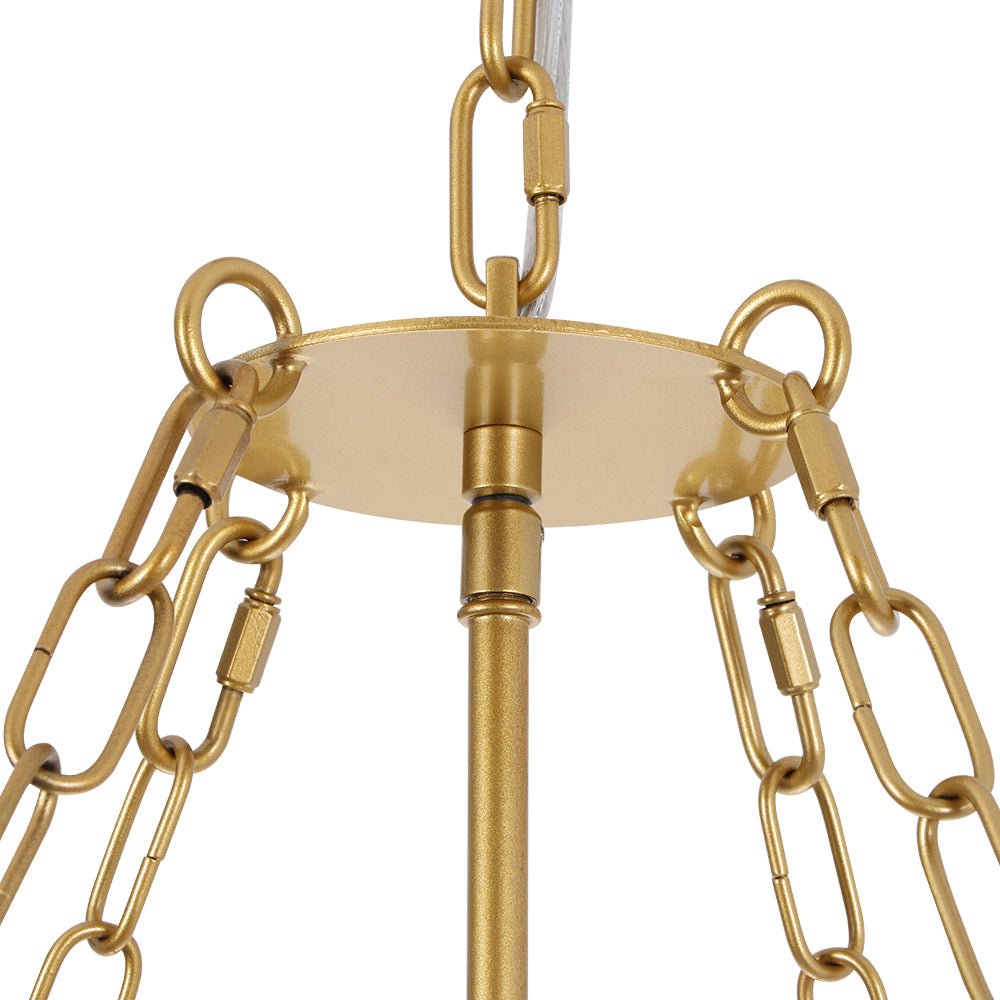Dvaluvux Luxe Sculpture Bloom Floral Brass Glass Chandelier