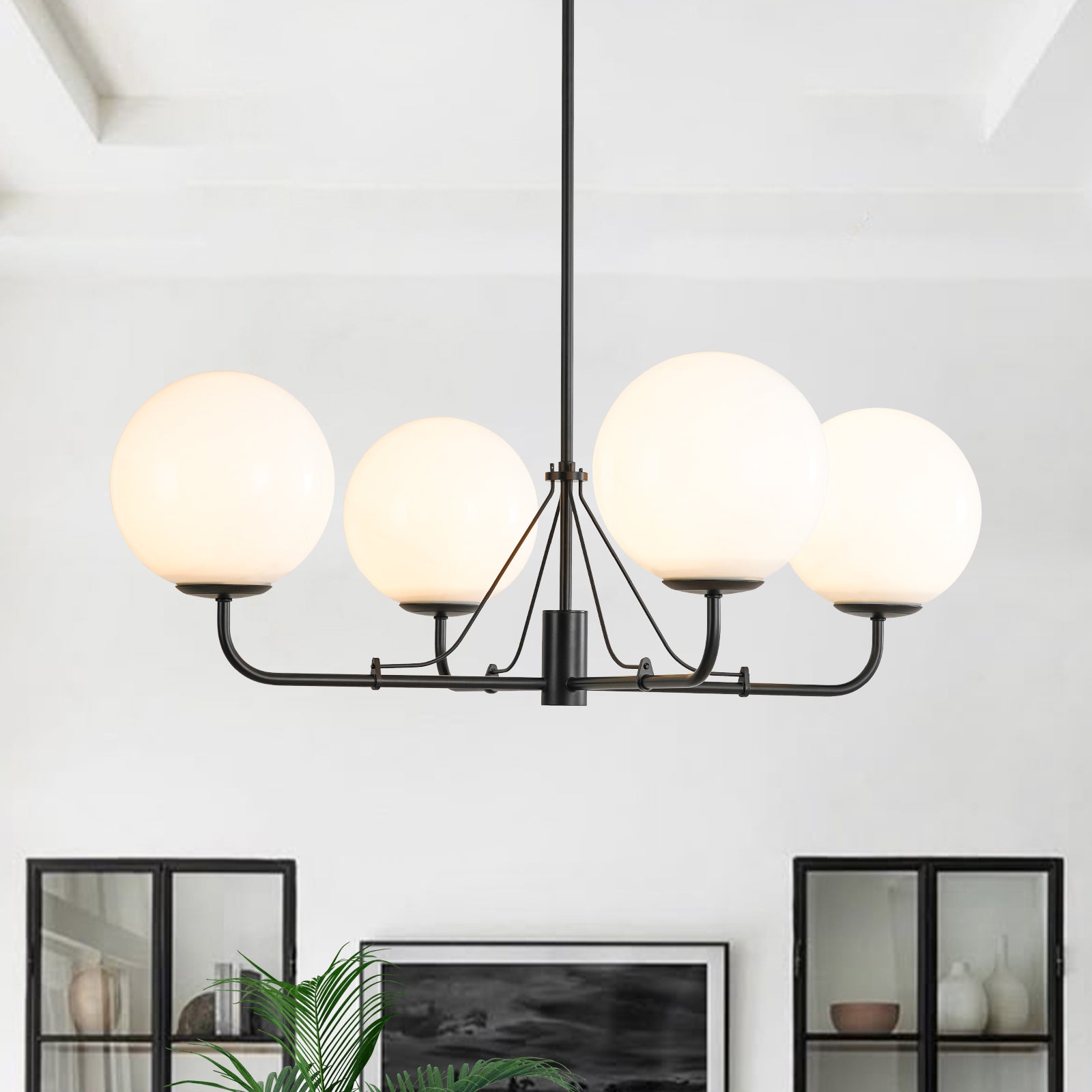 Norduvyt Luxury Shine Globe Sputnik Opal Glass Chandelier