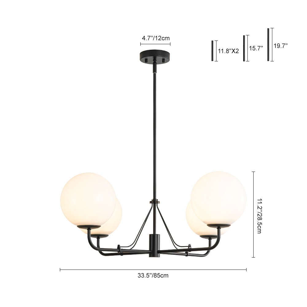 Norduvyt Luxury Shine Globe Sputnik Opal Glass Chandelier